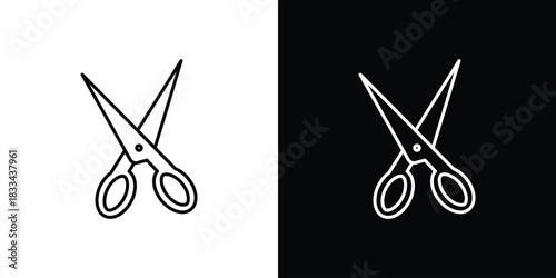 Scissor icons isolated outline vector icon with editable stroke