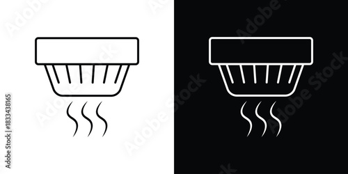 Smoke alarm icons isolated outline vector icon with editable stroke