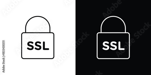 SSL icons isolated outline vector icon with editable stroke
