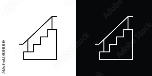 Stairs icons isolated outline vector icon with editable stroke