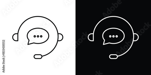 Support service icons isolated outline vector icon with editable stroke