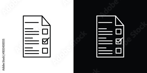 Survey icons isolated outline vector icon with editable stroke