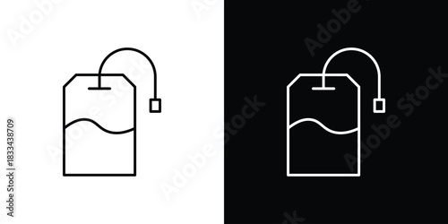 Tea bag icons isolated outline vector icon with editable stroke