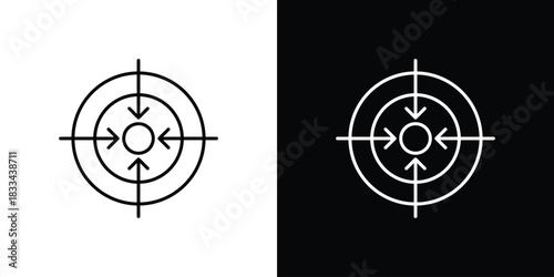 Target icons isolated outline vector icon with editable stroke