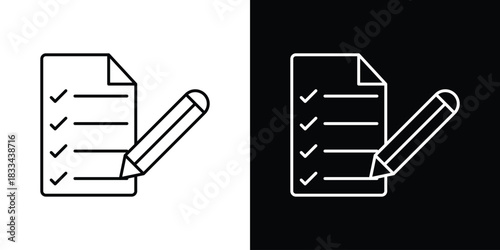 Test icons isolated outline vector icon with editable stroke