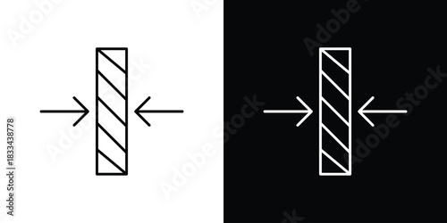 Thickness icons isolated outline vector icon with editable stroke