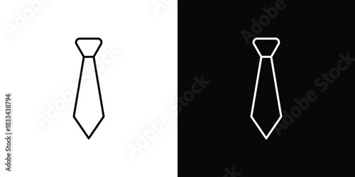 Tie icons isolated outline vector icon with editable stroke