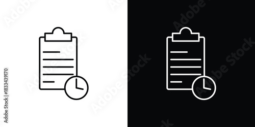 Waiting list icons isolated outline vector icon with editable stroke