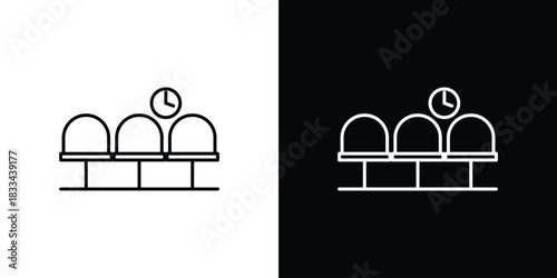 Waiting Room icons isolated outline vector icon with editable stroke