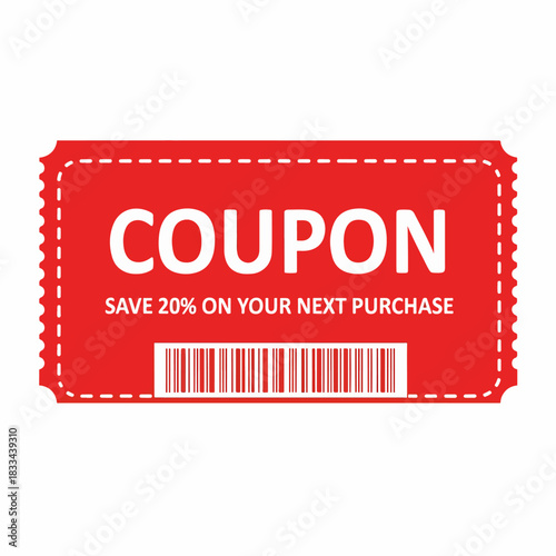 Red Discount ticket save 20%