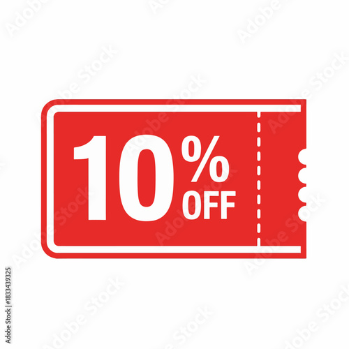 Coupon 10% off discount vector