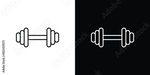 Weight barbell icons isolated outline vector icon with editable stroke