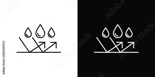Water repellent surface icons isolated outline vector icon with editable stroke