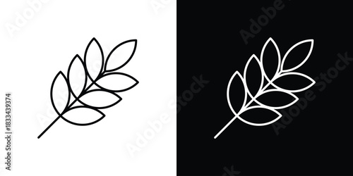 Wheat icons isolated outline vector icon with editable stroke