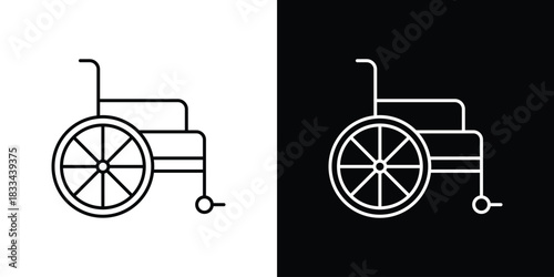 Wheelchair icons isolated outline vector icon with editable stroke