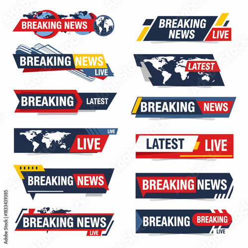 Breaking news vector. news banner	