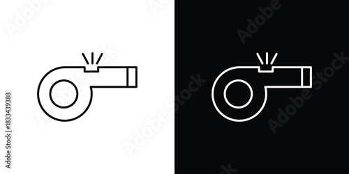 Whistle icons isolated outline vector icon with editable stroke