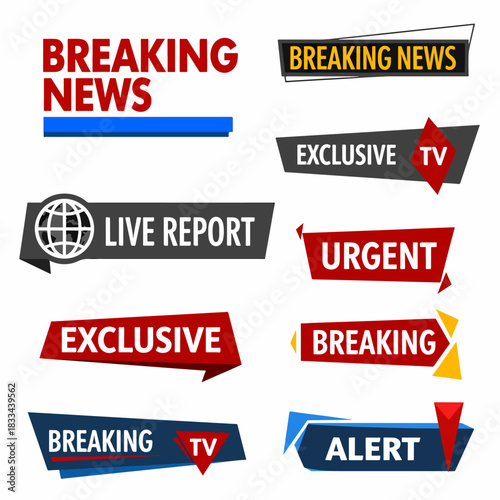 Breaking News Design Symbol For Digital Media