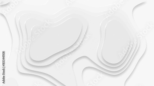 Stylish white minimalist abstract background with wavy morphing shapes effect. Clean modern topography styled design. Full HD and looping liquid motion animation.