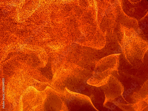 the fire in the fireplace is red-orange