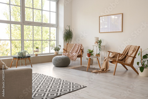 Interior of light room with...
