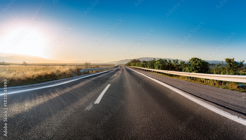 Naklejka premium driving practice with clear traffic on an open road captured in high resolution image