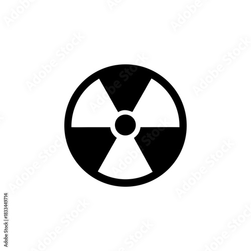 Illustration of radiation hazard symbol on transparent background silhouette