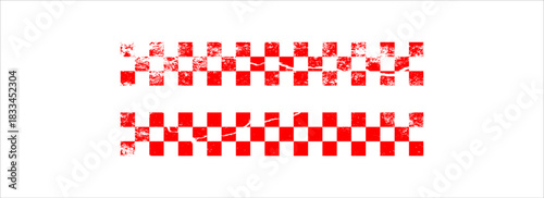 red and white checkered rectangular frame. Square racing checkerboard pattern. Chessboard geometric pattern. Rally checkerboard pattern. Finish racing frame.Eps10