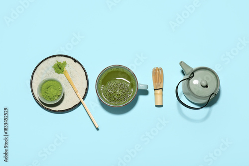 Matcha tea preparation with...