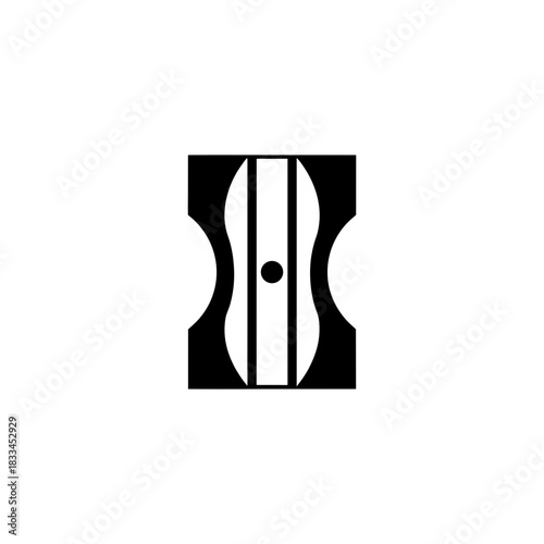 Illustration of a pencil sharpener on transparent background silhouette