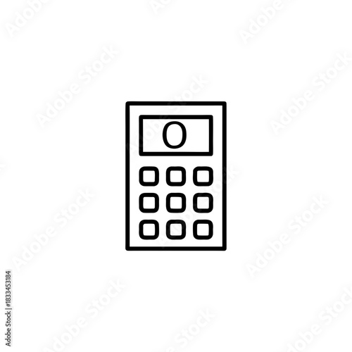 Illustration of a simple calculator on transparent background silhouette