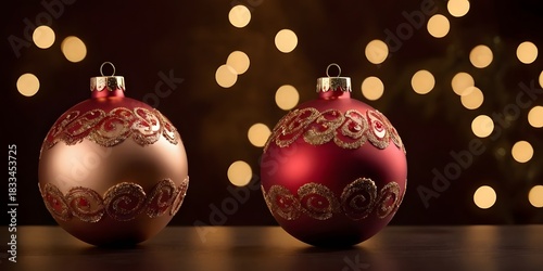 Red, gold and copper Christmas background, ideal for posters and holiday cards