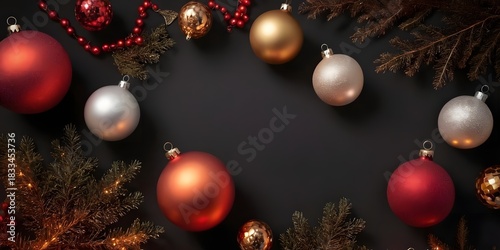 Red, gold and copper Christmas background, ideal for posters and holiday cards