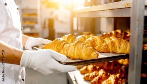 Frische Croissants aus dem Ofen 