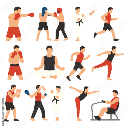 Active Life: A dynamic array of athletic figures engaging in various fitness and sports activities, each image offering a glimpse into a world of physical prowess, discipline, and healthy living.