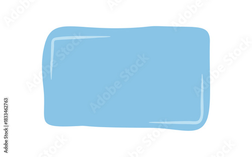 Hand drawn wavy blue rectangle frame with organic outline. Fluid shape and template for quote or message. Contemporary background, perfect for empty text box, modern border or creative card.