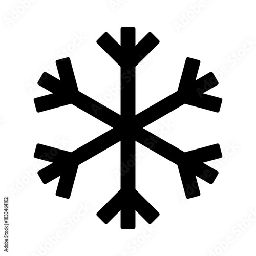 Snow or Snowflake Cold Winter Weather Sign Symbol Icon. Vector Image.