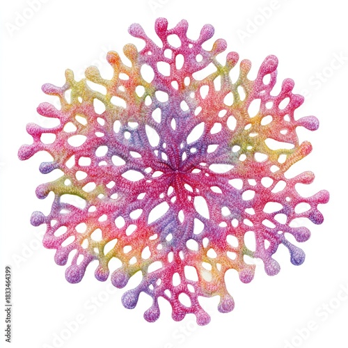 Centered composition showcases a handcrafted textile-inspired snowflake. Joy, warmth, and artistic elegance.