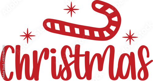 Christmas typography clip art design on plain white transparent isolated background for card, shirt, hoodie, sweatshirt, apparel, card, tag, mug, icon, poster or badge