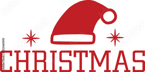 Christmas typography clip art design on plain white transparent isolated background for card, shirt, hoodie, sweatshirt, apparel, card, tag, mug, icon, poster or badge