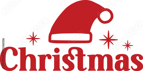 Christmas typography clip art design on plain white transparent isolated background for card, shirt, hoodie, sweatshirt, apparel, card, tag, mug, icon, poster or badge