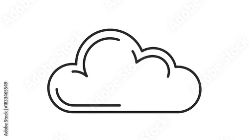 Simple line drawing of a cloud with a thick outline on a white background.