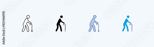 Cane Multiple Icon Illustration Vector