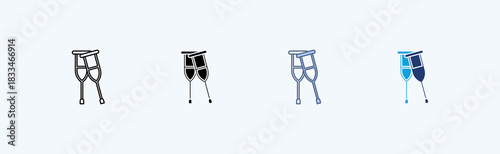 Crutches Multiple Icon Illustration Vector