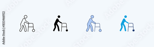Walker Multiple Icon Illustration Vector