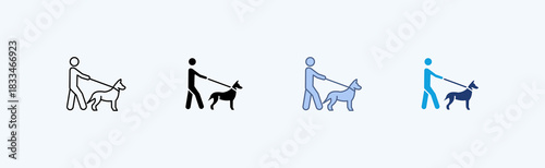 Guide Dog Multiple Icon Illustration Vector
