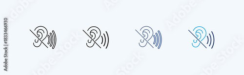 Deafness Multiple Icon Illustration Vector