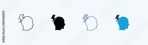 Mental Illness Multiple Icon Illustration Vector