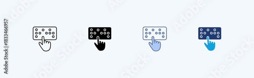 Braille Multiple Icon Illustration Vector