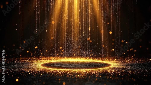 Wallpaper Mural Golden Stage Light A Mystical Spotlight Shines Down on a Circular Stage Torontodigital.ca